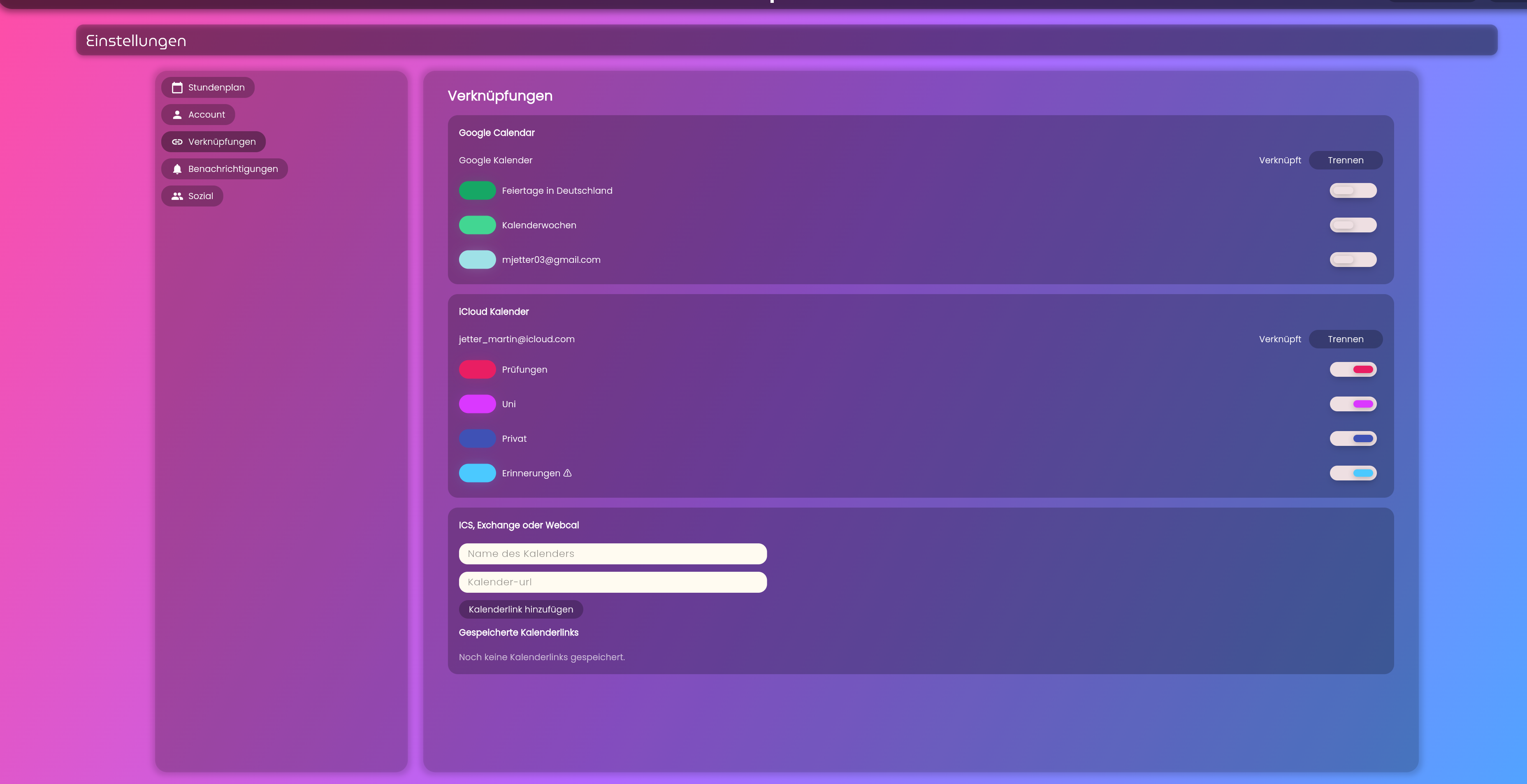 StudyPlanner mobile Tagesansicht für den Studienalltag